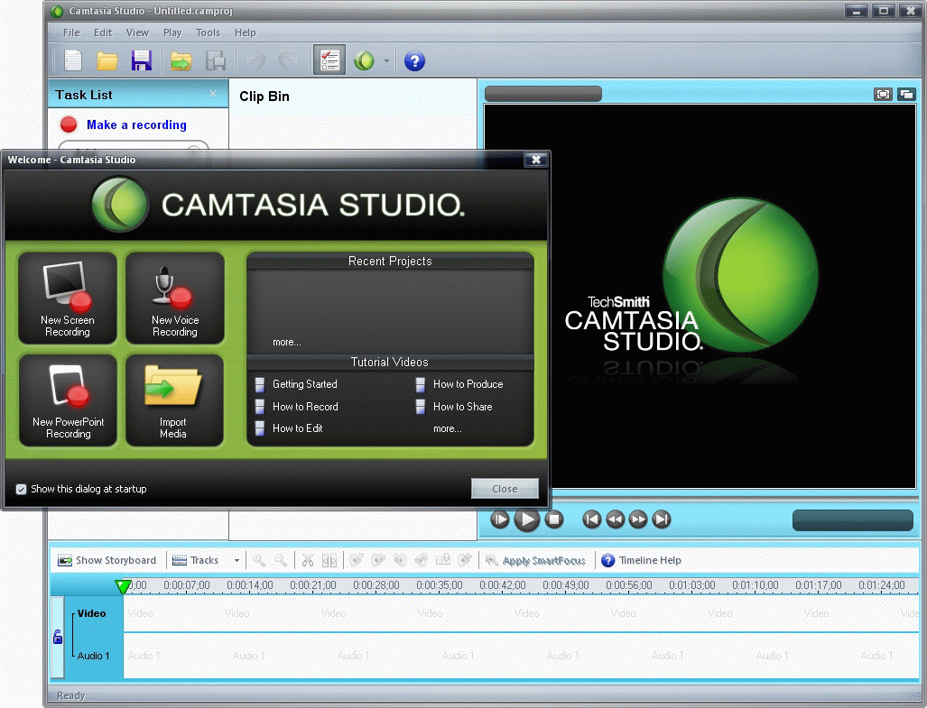 Бесплатные программы студио. Camtasia Studio 1. Camtasia Studio 5. TECHSMITH Camtasia Studio 7.1.1. TECHSMITH-Camtasia-Studio-7.0.0-build-1426-ru-ru.